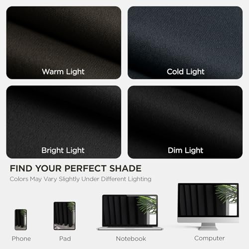 Blackout Curtains 108 Inch Long 2 Panels Set (Black / 52"W x 108"L (Pack of 2))