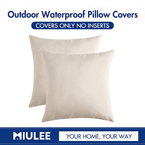 Decorative Outdoor Pillow Covers Waterproof 16x16 Beige (16" x 16" (Pack of 2) / Beige)