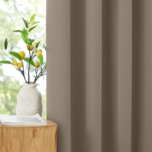 100% Blackout Tan Curtains 96 inch Long (Tan / 52"W x 96"L (Pack of 2))