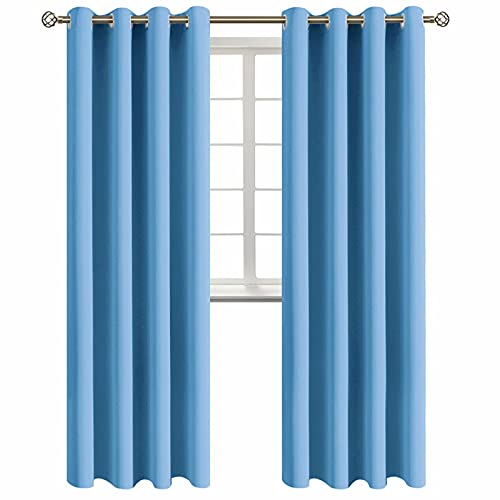 Sky Blue Room Darkening Curtains 95 Inch for Living Room (Sky Blue / 52"W x 95"L (Pack of 2))