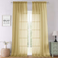 Gold Sheer Curtains 120 Inches Long 2 Panels Set (Gold / 59"W x 120"L (Pack of 2))