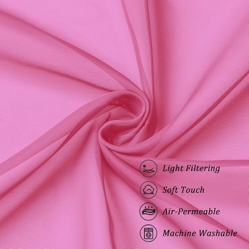 Hot Pink Sheer Curtains 72 Inch Length 2 Panels (Hot Pink / 42"W x 72"L (Pack of 2))
