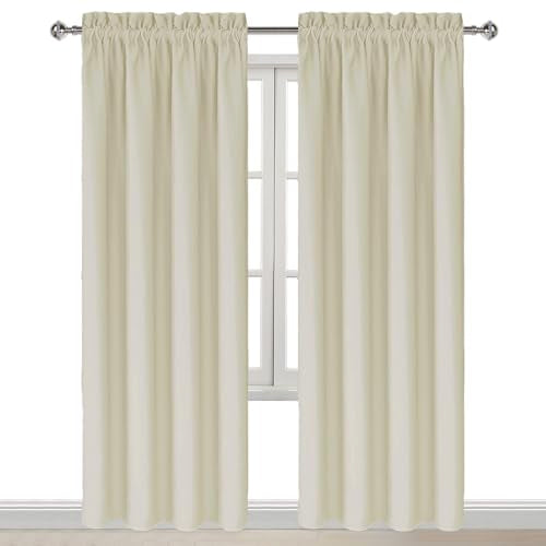 Blackout Curtains for Bedroom 42 x 84 Inch Long Light Beige 2 Panels (Light Beige / 42"W x 84"L (Pack of 2))