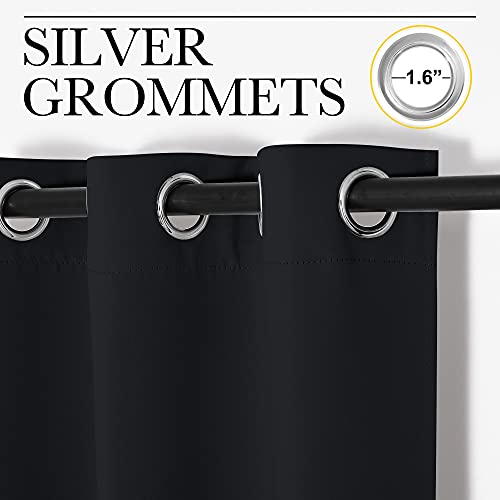 Bedroom Blackout Curtains Panels (Black / 52"W x 92"L (Pack of 2))