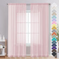 Blush Pink Sheer Curtains 84 Inches Long 2 Panels (Blush / 42"W x 84"L (Pack of 2))