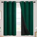 Dark Green 100% Blackout Curtains Room Darkening Living Room 63 (Dark Green / 38"W x 63"L (Pack of 2))