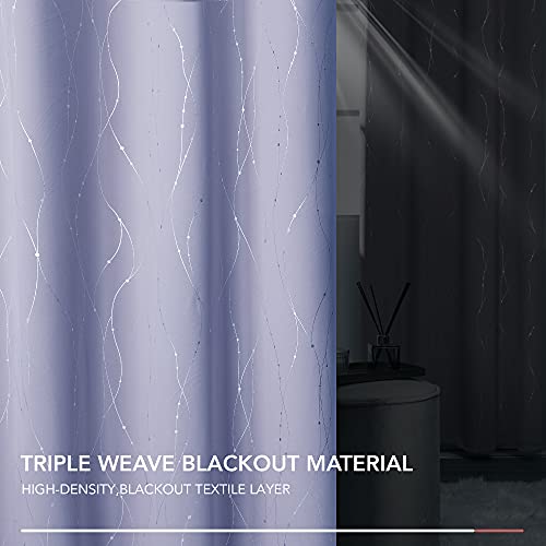 Living Room Curtains 36 Inches Long (Light Purple/Wave Dots / 38"W x 36"L (Pack of 2))