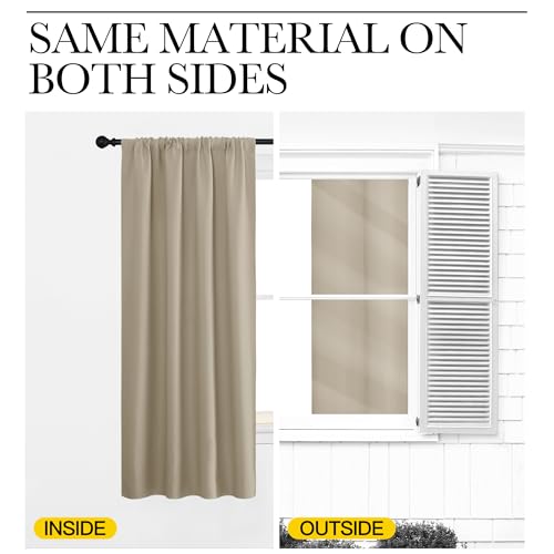2 Panels Blackout Curtains (Soft Taupe / 70"W x 95"L (Pack of 2))
