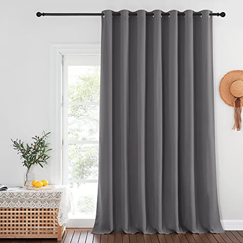 Blackout 102 inch Curtains for Sliding Glass Door (Grey / 100"W x 102"L (Pack of 1))