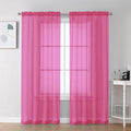 Hot Pink Sheer Curtains 72 Inch Length 2 Panels (Hot Pink / 42"W x 72"L (Pack of 2))