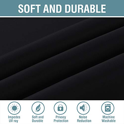 Blackout Curtain for Living Room Thermal Insulated Window Treatment Curtain Extra Long 108 inch Length Energy Saving Solid Grommet Top Blackout Drape (52"W x 108"L (Pack of 1) / Jet Black)