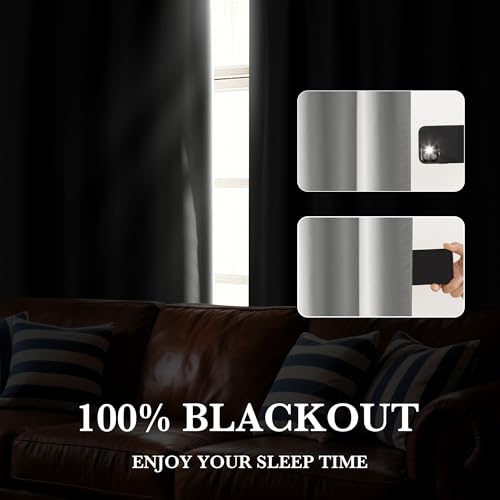 100% Blackout Basement Curtains 24 inches Long (100% Blackout - Sliver Grey / 34"W x 24"L (Pack of 2))