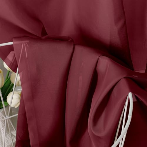 Burgundy Sheer Curtains (Burgundy / 42"W x 96"L (Pack of 2))