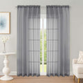 Grey Sheer Curtains 84 Inch Long 2 Panels for Living Room 59" Wide (Grey / 59"W x 84"L (Pack of 2))