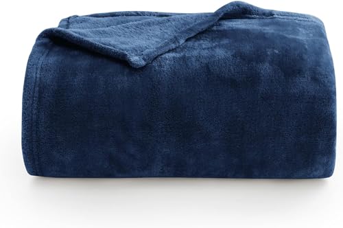 Fleece Blanket Soft Plush Throw for Couch Navy 50"x70" (Navy / Throw XL(50"x70"))
