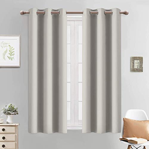 Blackout Curtains 38x54 inch Light Beige Thermal Drapes (Light Beige / 38"W x 54"L (Pack of 2))