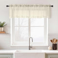 Cream Valances for Windows 14 inch Length 2 Panels Set (42"W x 14"L (Pack of 2) / Cream)