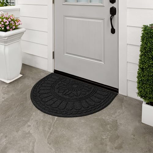 Entryway Door Mat 2' X 3' All Weather Outdoor Non Slip Recycled Rubber Doormat (Ebony)
