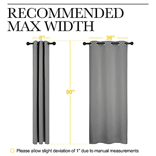 Thermal Insulated Curtains (Silver Grey / 42"W x 90"L (Pack of 2))