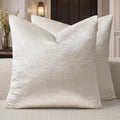 Velvet Pillow Covers 20x20 Decorative Pillows Pack of 2 Ivory (Ivory / 20" x 20" (Pack of 2))