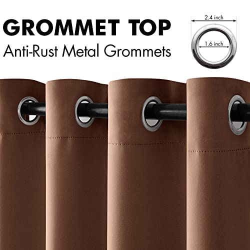 Cappuccino Brown Blackout Bedroom Curtains 96 Inch Long 52"x96" (Cappuccino Brown / 52"W x 96"L (Pack of 2))