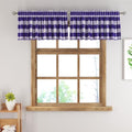 Short Christmas Curtains For Purple and white Windows Treatment Buffalo Check Plaid Valances Gingham 2 Pack Tiers Rod Pocket Decor Over Sink For Kitchen (34"W x 16"L (Pack of 2) / Purple and White)