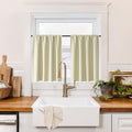 100% Blackout Basement Curtains 24 inches Long (100% Blackout - Beige / 34"W x 24"L (Pack of 2))