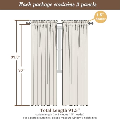Sage Green Sheer Curtains 90 Inches Long 2 Panels (Sage Green / 59"W x 90"L (Pack of 2))