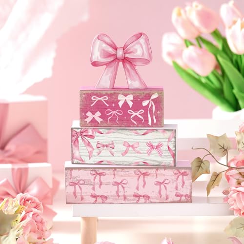 4 Pcs Pink Bow Table Decorations (Pink Bow)
