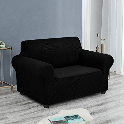 Stretch Chair Couch Cover (Black / Small（35" - 55"）)