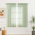 Light Green Sheer Curtains 63 Inch Length 2 Panels Set for Living Room (42"W x 63"L (Pack of 2) / Light Green)