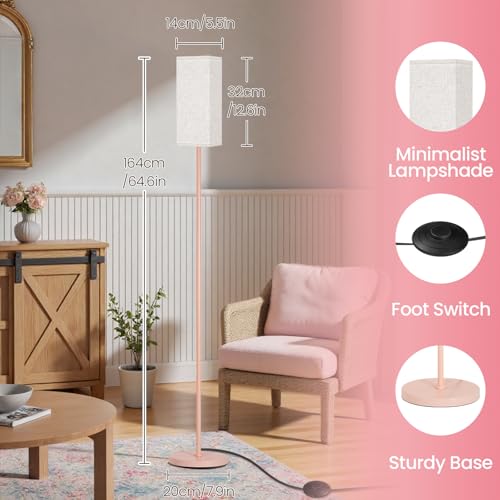 64.6" Floor Lamp (Beige + Pink)