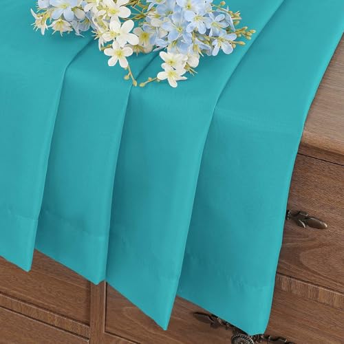 Turquoise Small Sheer Curtains 2 Panels Set (42"W x 36"L (Pack of 2) / Turquoise)