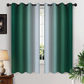 Ombre Curtains Dark Green and Greyish White for Living Room (52"W x 63"L (Pack of 2) / Dark Green)