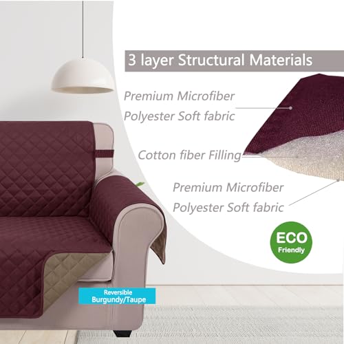 Reversible Oversized 28''Chair Covers (Burgundy/Tan / 28''oversized Armchair)