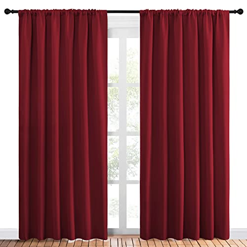 Christmas Burgundy Blackout Curtains and Drapes (Burgundy Red / 70"W x 84"L (Pack of 2))