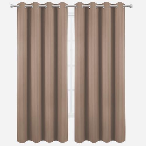 Blackout Curtains 52 x 90 Inch Long Cappuccino Curtains Set of 2 Panels Room Darkening Curtains for Bedroom and Living Room (Cappuccino / 52"W x 90"L (Pack of 2))