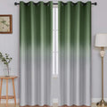 Sage Green to Grey White Ombre Room Darkening Curtains 84 Inch (52"W x 84"L (Pack of 2) / Sage Green to Grayish White)