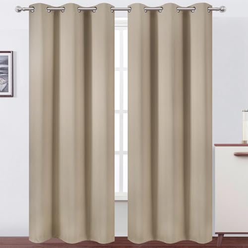 Khaki Thermal Blackout Curtains (Khaki / 38"W x 84"L (Pack of 2))