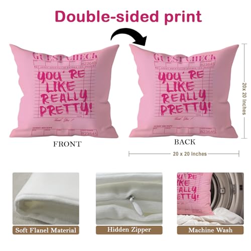 Hot Pink Throw Pillow Covers 20x20 Set of 2 (Hot Pink Pretty 20x20 Inch Set of 2)