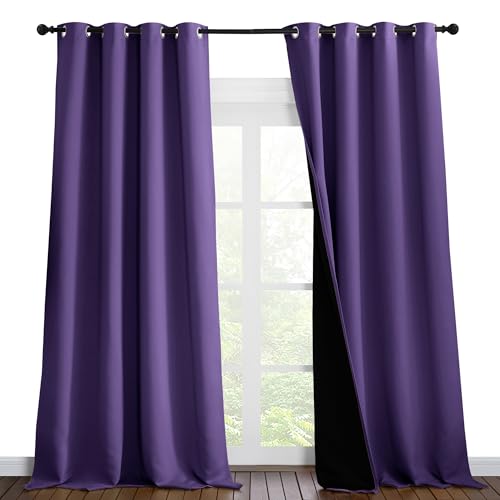 100% Blackout Blinds (Lilac Purple / 52"W x 120"L (Pack of 2))