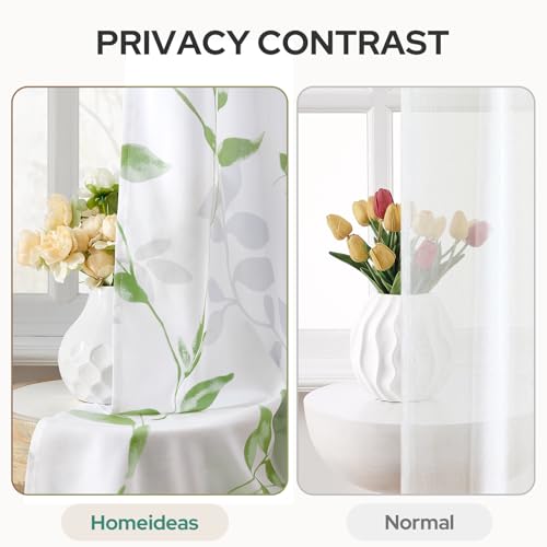 Kitchen Tier Curtains (Leaves-sage Green / 30"W x 24"L (Pack of 2))