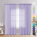 Lavender Sheer Curtains 72 Inches Long 2 Panels (Lavender / 42"W x 72"L (Pack of 2))