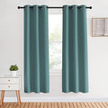 Modern Blackout Curtains Noise Reducing for Bedroom (Greyish Blue / 34"W x 70"L (Pack of 2))
