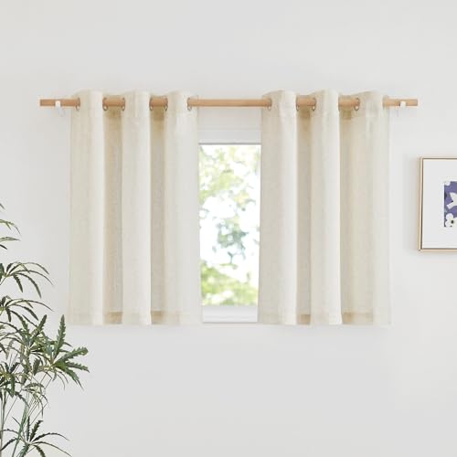 Linen 36 inch Curtains for Kitchen Window (Natural / 42"W x 36"L (Pack of 2))
