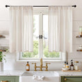 Oatmeal Linen Curtains 42X40 Inch Length for Short Windows (Oatmeal / 42"W x 40"L (Pack of 2))