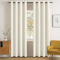 Cream Blackout Bedroom Curtains Drapes 84 Inch Long 52"x84" (Cream / 52"W x 84"L (Pack of 2))