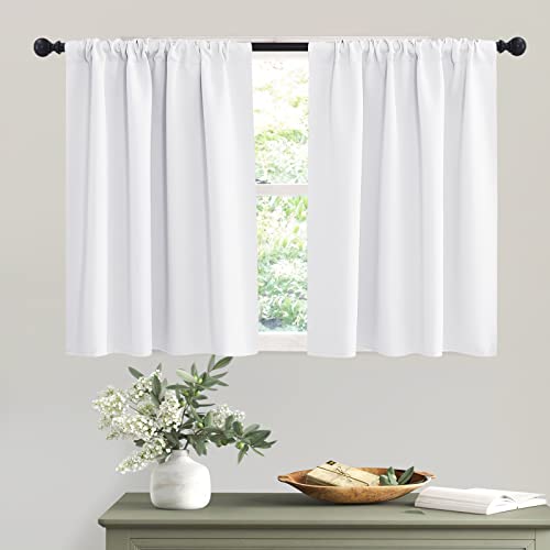 Curtains for Bedroom Living Room Nursery Office 63 inches Long (Pure White / 34"W x 63"L (Pack of 2))