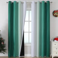 Green and Greyish White Blackout Curtains 52Wx96L 2 Panels (Green and Greyish White / 52"W x 96"L (Pack of 2))