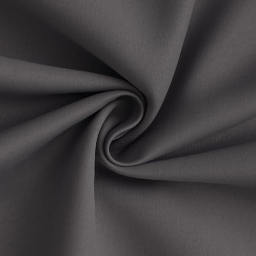 Charcoal Grey 100% Blackout Curtains 63 Inches Long 50" Wide 2 Panel (50"W x 63"L (Pack of 2) / Charcoal Grey With White Backing)